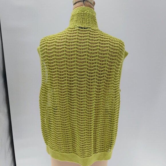 ZARA TEXTURED KNIT VEST LIMITED EDITION LIGHT GREEN crotchet knit fall cotton - Picture 12 of 15